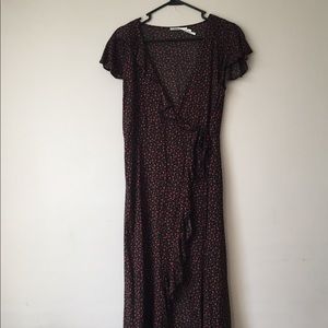 Floral cotton wrap dress